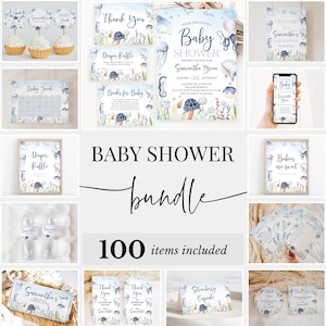 Editable Boy Under the Sea Baby Shower Bundle, Ocean Shower Invitation Pack, Sea Creatures Baby Shower Games, Boy Nautical Package, BBS703