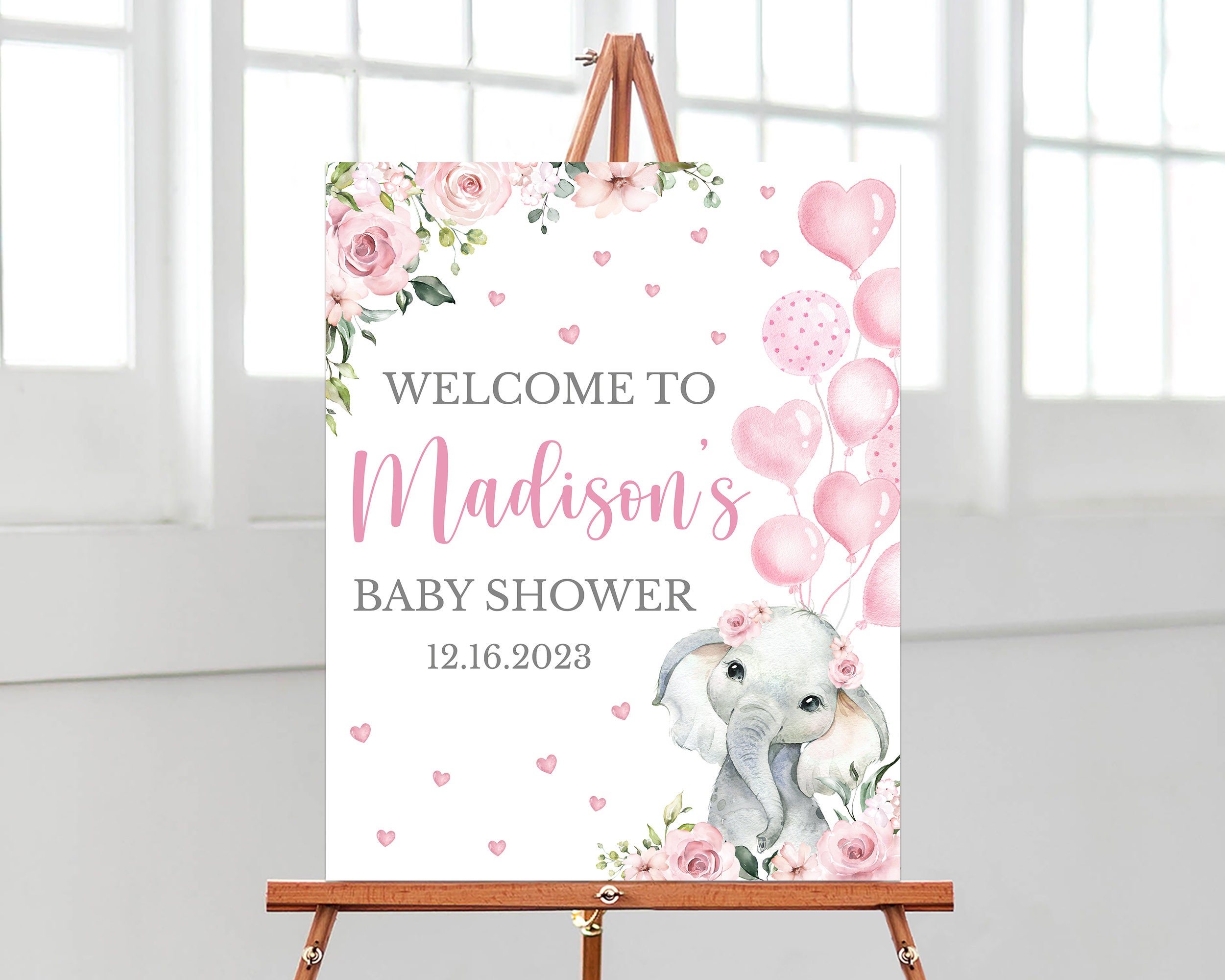 Süße Elefanten-Wabendeko Für Die Babyparty – Rosa & Niedlich