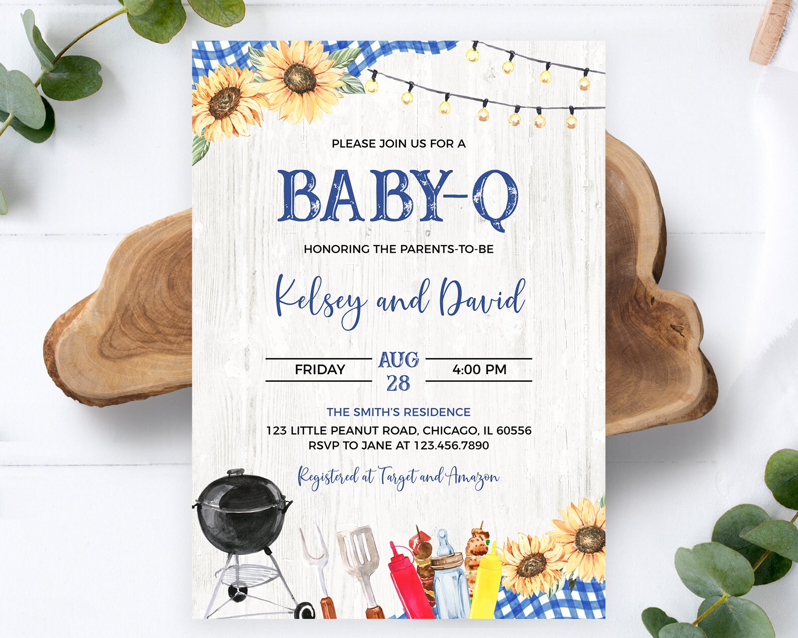 Editable Boy BBQ Baby Shower Invitation Backyard Baby Shower - Etsy
