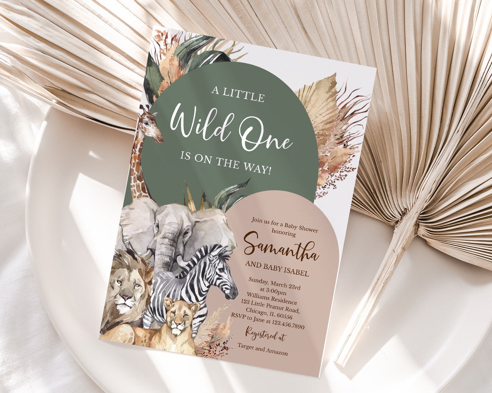 Editable Boho Wild One Baby Shower Invitation Boho Safari Etsy UK