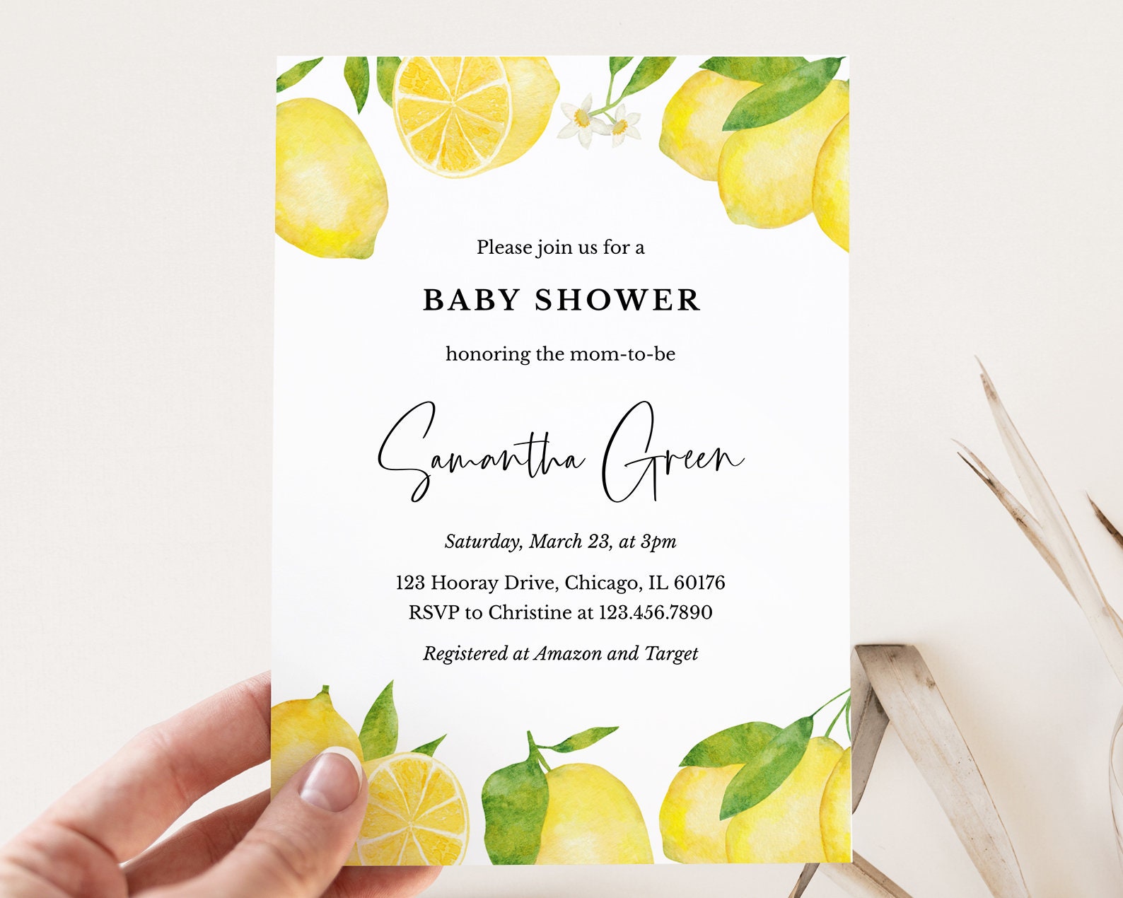Editable Lemon Baby Shower Invitation Lemon Baby Shower Etsy