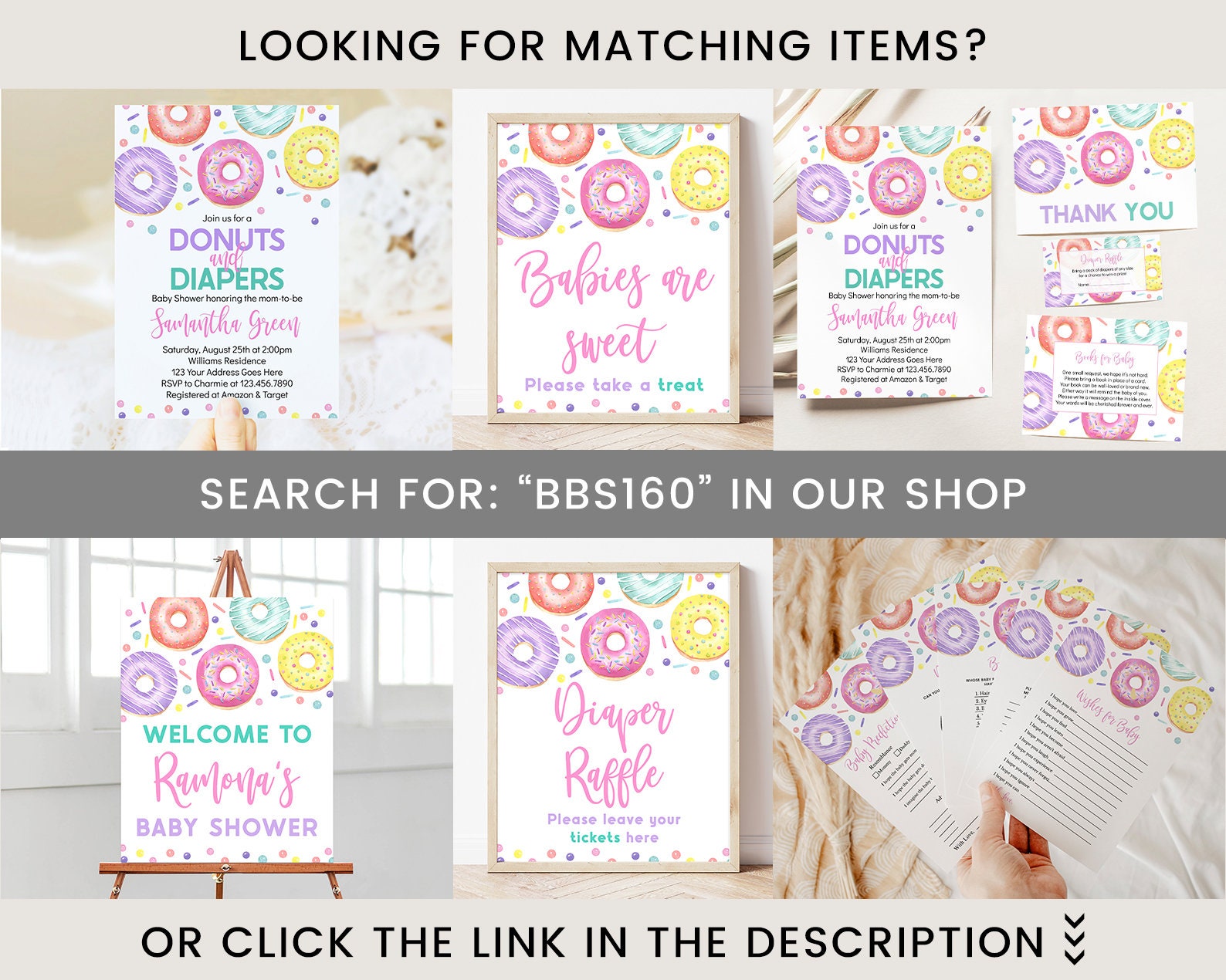 Editable Donuts and Diapers Baby Shower Game Bundle Girl - Etsy