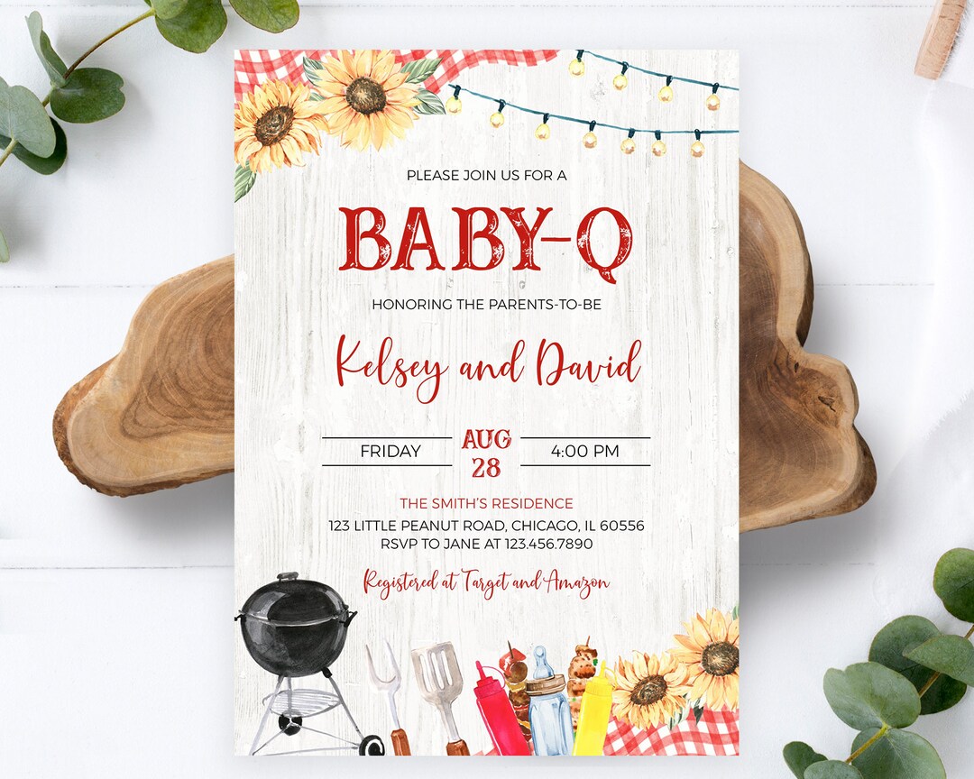 Editable BBQ Baby Shower Invitation Backyard Baby Shower - Etsy