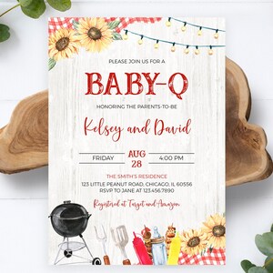 Editable BBQ Baby Shower Invitation Backyard Baby Shower - Etsy