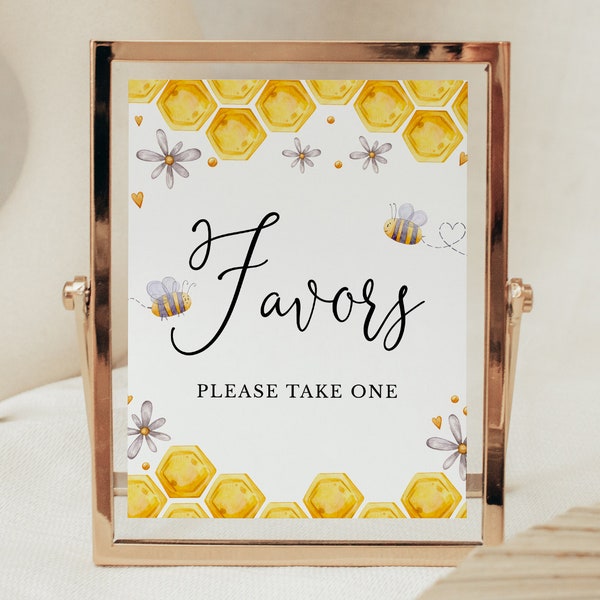 Favors Sign Honey Bee Baby Shower, Sweet as can Bee Babies are Sweet Sign Baby Shower, Bee Baby Shower Decoration, Honeycomb BBS302