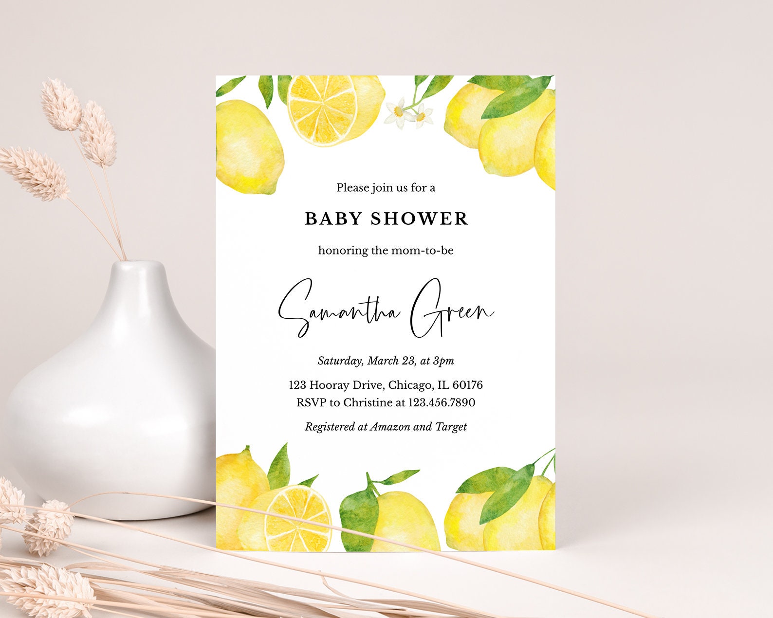 Editable Lemon Baby Shower Invitation Lemon Baby Shower Etsy