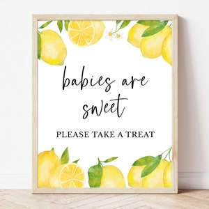 Babies are Sweet Lemon Baby Shower, Lemon Gender Neutral Baby Shower, Favors Sign Lemon Baby Shower, Lemon Decoration, BBS295