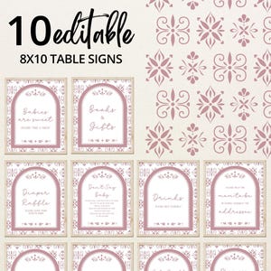 Cartello modificabile &quot;Cielito Lindo&quot; per baby shower, bomboniere rosa Talavera messicana, regali per bambine in carta picado rosa, BBS1068