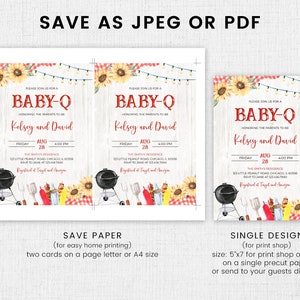 Editable BBQ Baby Shower Invitation Backyard Baby Shower - Etsy
