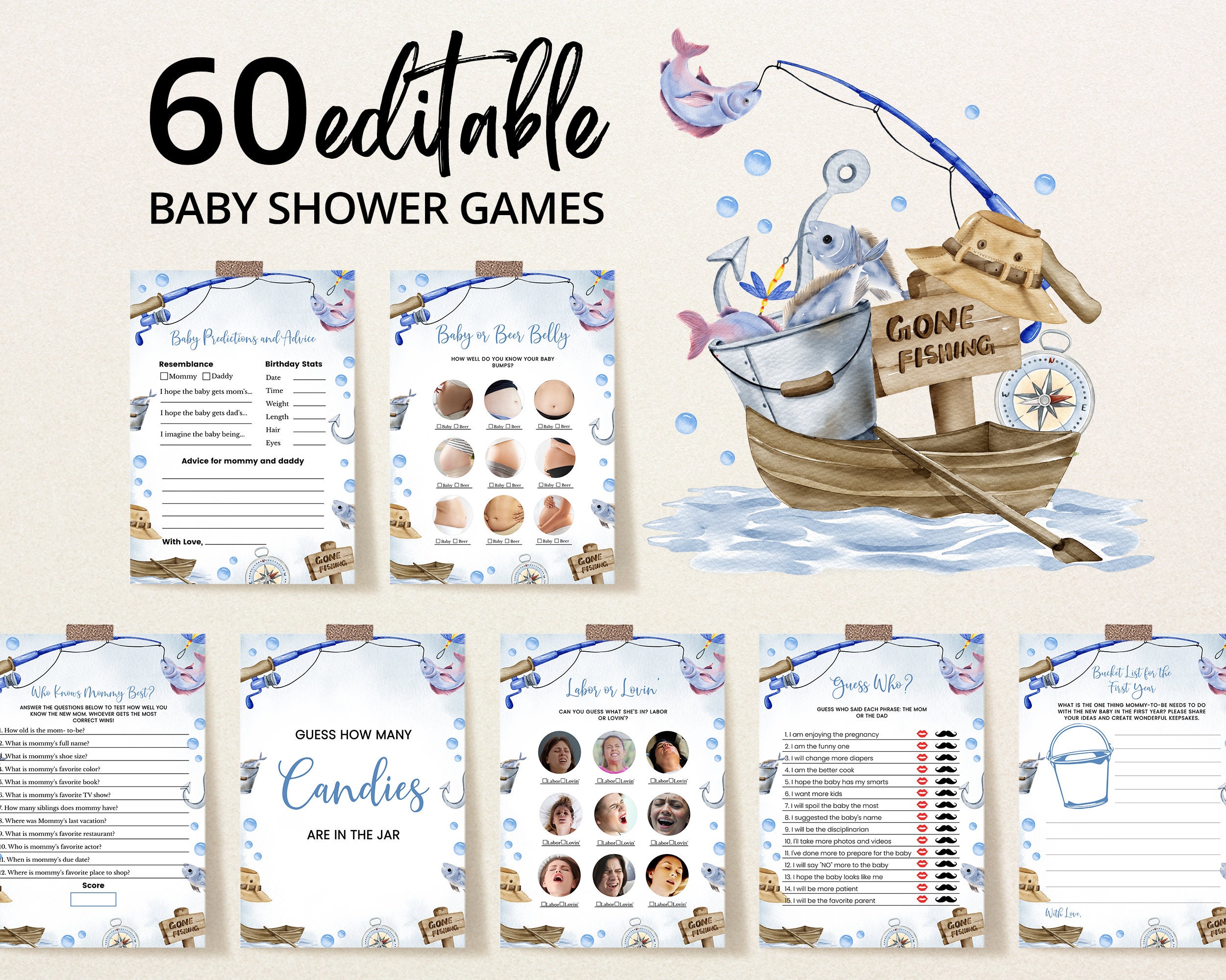 Editable We're Reel Excited It's a Boy Baby Shower Game Bundle, Fishing Baby  Shower Game Pack, Blue Boy Fishing Baby Shower Games, BBS686 - Etsy, image size:2501x2000