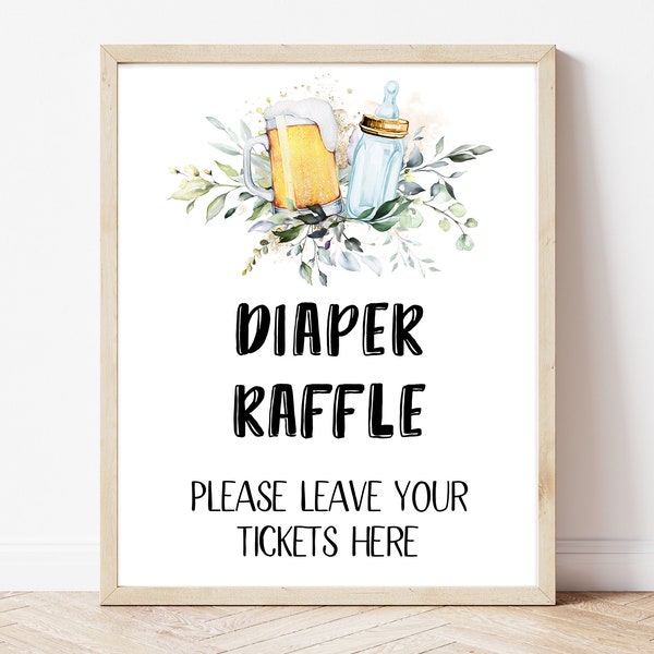 A Baby is Brewing Baby Shower Diaper Raffle Sign, Beer and Milk Bottle Baby Shower Diaper Ticket Sign,Coed Brewing Baby Shower Decor, BBS188