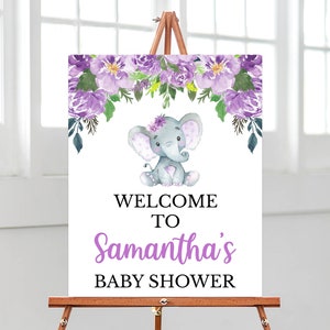 Elefante decoración de la ducha del bebé, Little Peanut Welcome Sign 24 x  18, 36 x 24 y 48 x 36, acuarela bebé elefante telón de fondo, personalizado