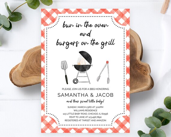Editable BBQ Baby Shower Invitation Backyard Baby Shower - Etsy