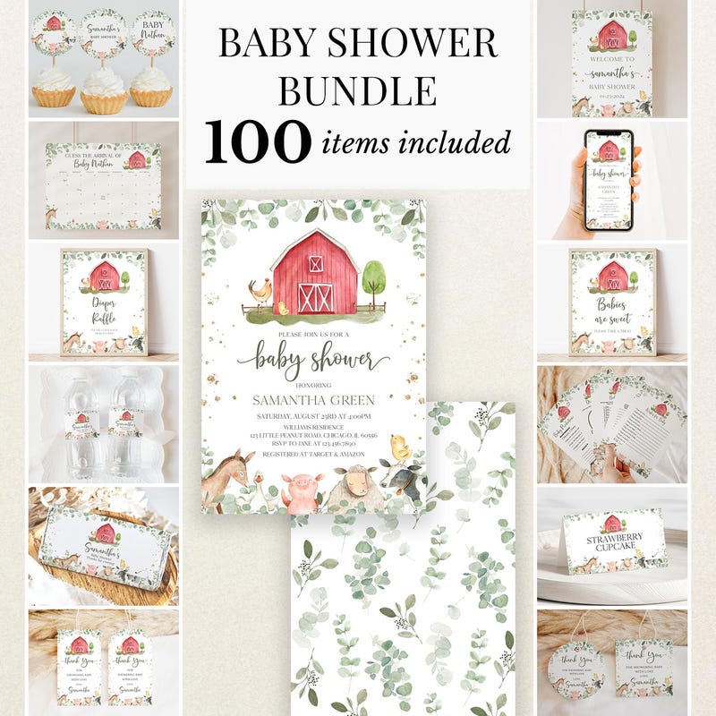 Farm Baby Shower Canva - Etsy UK