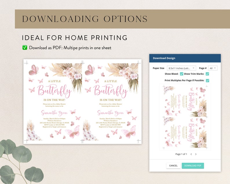 Editable Boho Butterfly Baby Shower Invitation, A Little Butterfly Baby ...