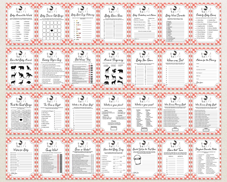 Editable BBQ Baby Shower Game Bundle, Backyard Baby Shower Games, Baby-q Baby Shower, BBQ Backyard Baby Shower Game Pack, BBS311 image 7