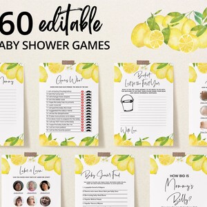 Editable Lemon Baby Shower Games Bundle Lemon Gender Neutral - Etsy