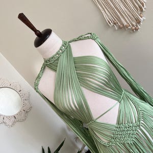 Green macrame Dress, Festival dress, Macrame Cotton Dress, Beach Dress, Boho Dress, Burnungman, Birthday Dress, Party Dress