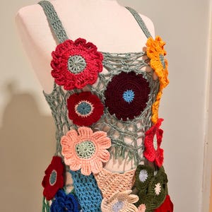 Handmade Colorful Crochet Long Maxi Dress Festival Outfit Bohemian Hippie Lace Beach Summer Dress Knit Dress