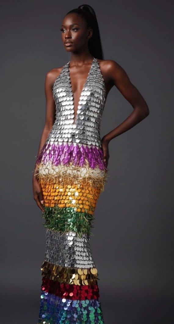 sequin bust maxi dress Cream Sequin Bust Cut Out Knitted Maxi Dress
