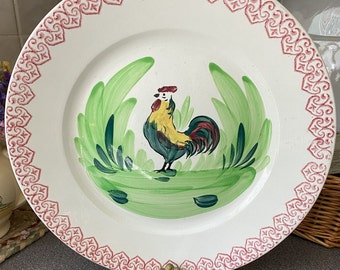 French ceramic plate decorated with a Cockerel
