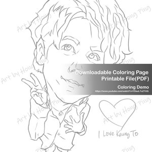 Downloadable Coloring Page for Colored Pencils.  Keung To 姜濤 #001