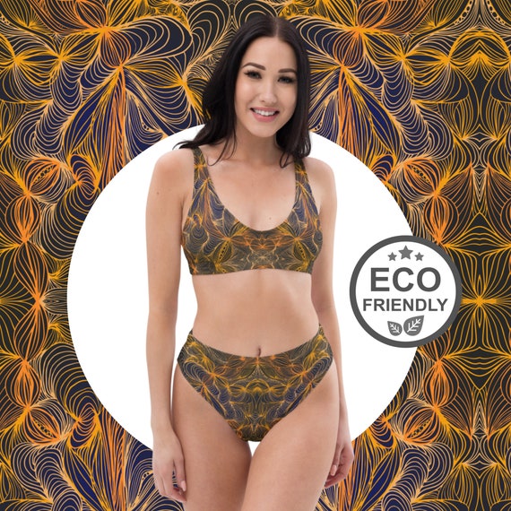 Zen Tangle DESIGNER Recycled High-waisted Bikini - Etsy