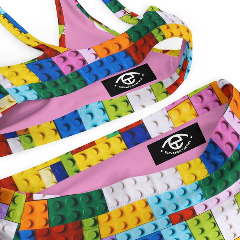 Rainbow Lego Bikini DESIGNER Swimsuit Recycled High Waisted - Etsy