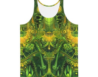 Techno Tentacle TANK, Psychedelic Visionary Art Tank, LSD DMT Psy Festival Fashion, Relaxed Fit, Trippy Men’s Tank Top