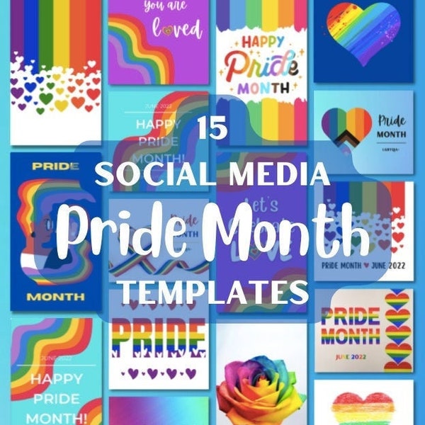 15 Colourful LGBTQIA+ Pride Month Social Media Canva Templates