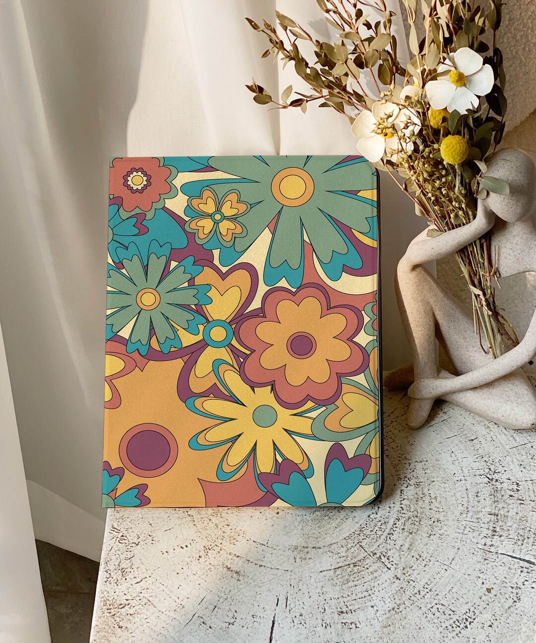 Retro Abstract Flower iPad Case With Pencil Holder iPad Mini Etsy