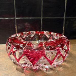 Val Saint Lambert Red - Etsy Denmark