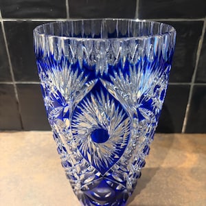 Czech bohemian crystal vase - Etsy 日本
