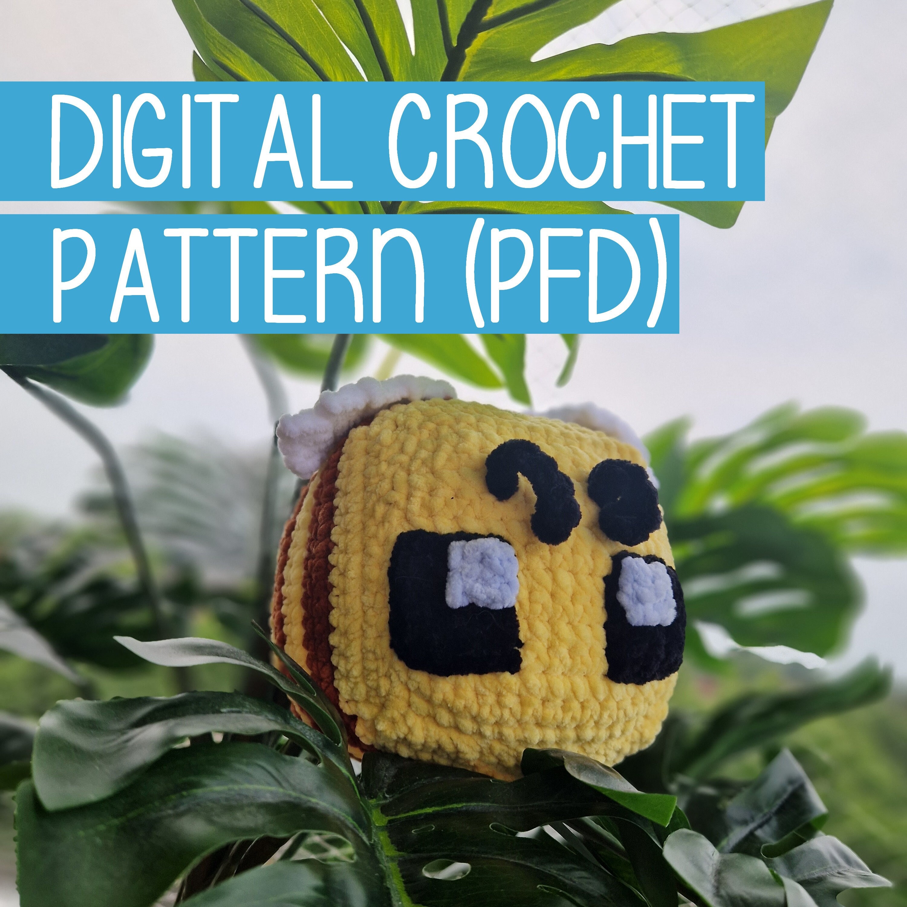 Pattern For Minecraft Bee CROCHET PATTERN Minecraft Inspired Bee PDF Download Handmade Knit Cute ...
