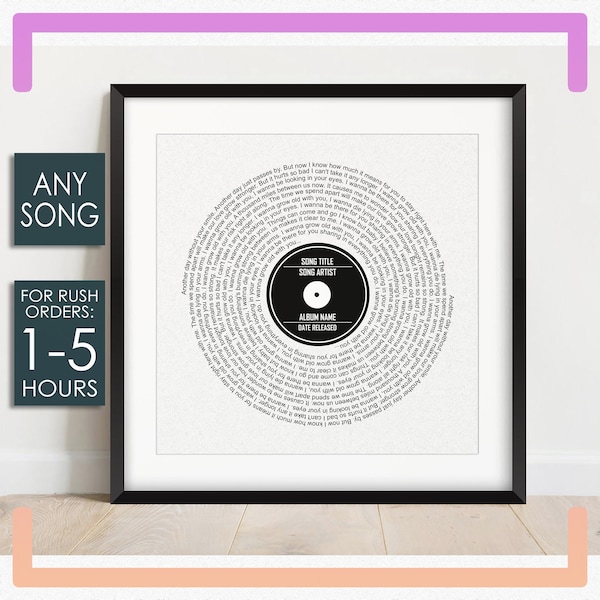 Music Lyrics Wall Art - Etsy