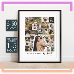 Foto ricordo personalizzata per animali domestici, regalo per la perdita di un animale domestico, collage di foto commemorative per animali domestici, collage stampabile per animali domestici, lutto per un cane, regalo per la mamma di un cane