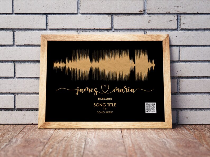 Playable QR Code Sound Wave Printable Wedding Song Gift for Etsy