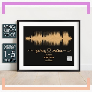 Codice QR riproducibile, onda sonora stampabile, regalo di nozze per lui, regalo di anniversario personalizzato, onda sonora, regalo per marito, papà, fratello