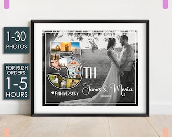 5th Anniversary Gift for Her for Him, Anniversary Gift for Wife for Husband, 5 Year Anniversary Gift for Women or Men, Wood Anniversary Gift