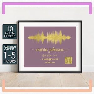 Voice Recording Gift, Personalized Sound Wave Art Print, Memorial Gift, Gift For Mom, Gift For Dad, Anniversary Gifts, Wedding Gift