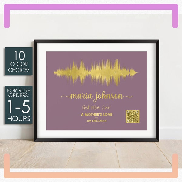 Voice Recording Gift, Personalized Soundwave Art Print, Memorial Gift, Gift For Mom, Gift For Dad, Anniversary Gifts, Wedding Gift