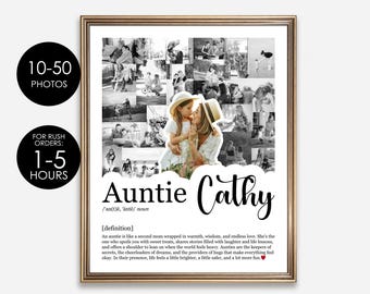 Aunt Gift Idea, Photo Collage Gift for Aunt, Personalized Aunt Photo Collage, Aunt Definition, Auntie Gifts, Auntie Collage, Niece Gift Aunt