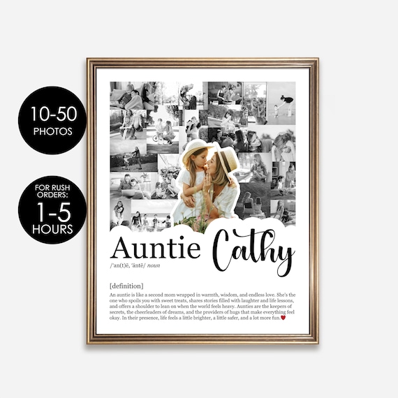 Aunt Gift Idea, Photo Collage Gift for Aunt, Personalized Aunt Photo Collage, Aunt Definition, Auntie Gifts, Auntie Collage, Niece Gift Aunt