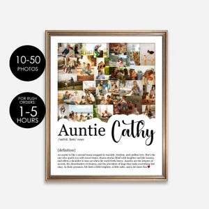 Foto regalo personalizzata per zia stampabile, regalo personalizzato per zia da nipote a nipote, regali per zia, decorazione da parete per zia e zia, regali per mamma e sorella