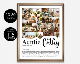 Custom Auntie Photo Gift Printable, Personalised Aunt Present from Niece Nephew, Aunty Gifts, Wall Art to Aunt Auntie, Mum Sister Gifts