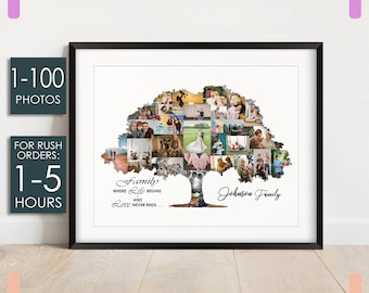 Family Tree Collage, Custom Family Tree Photo, Personalized Family Tree Photo Collage