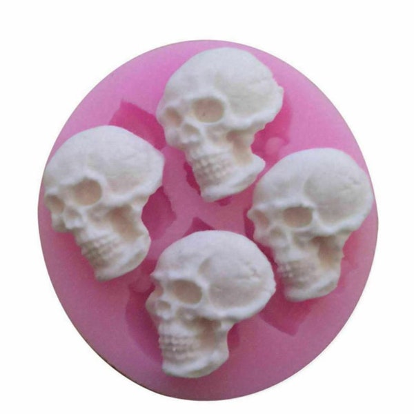 Halloween Skull Skeleton Silicone Cake Decorating Chocolate Baking Mold Candy Cookies JellyWax Melts Ice Soap 3D Mould BPA free