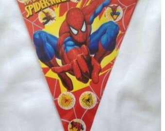 New Design Spiderman Themed Children birthday party flag bunting banners