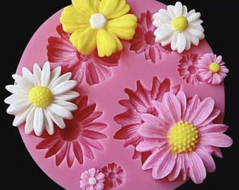 Daisy Flower Silicone Cake Decorating Chocolate Baking Mold Wax Melts Ice Soap 3D Mould BPA free High Quality