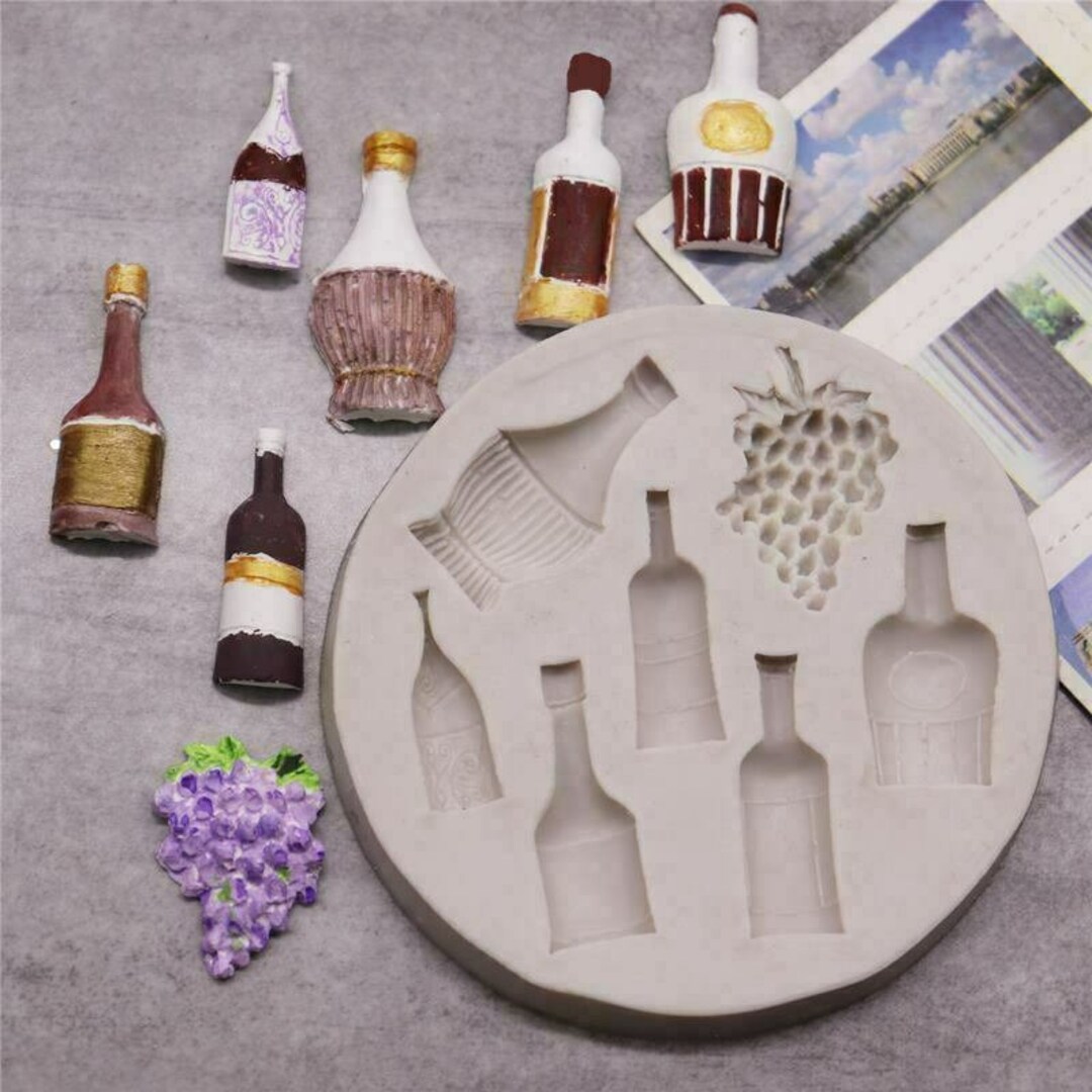 Wine Bottle Silicone Mould Chocolate Jelly Icing Cube Baking Wax Melt